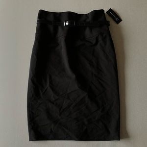 Women’s Black Pencil Skirt with Black Leather Belt | INC Brand Macy’s